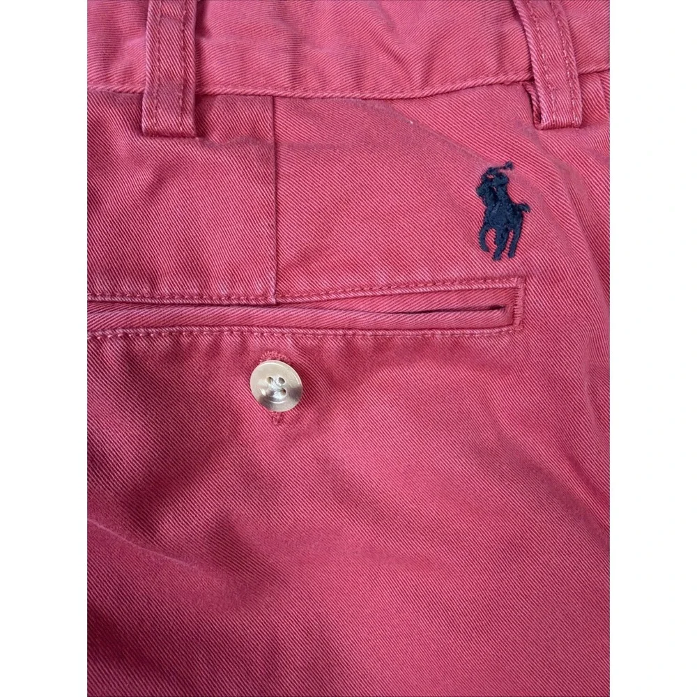 Polo Ralph Lauren Shorts Mens 35 Red Chino Cotton Classic Fit Flat Front - Picture 6 of 8